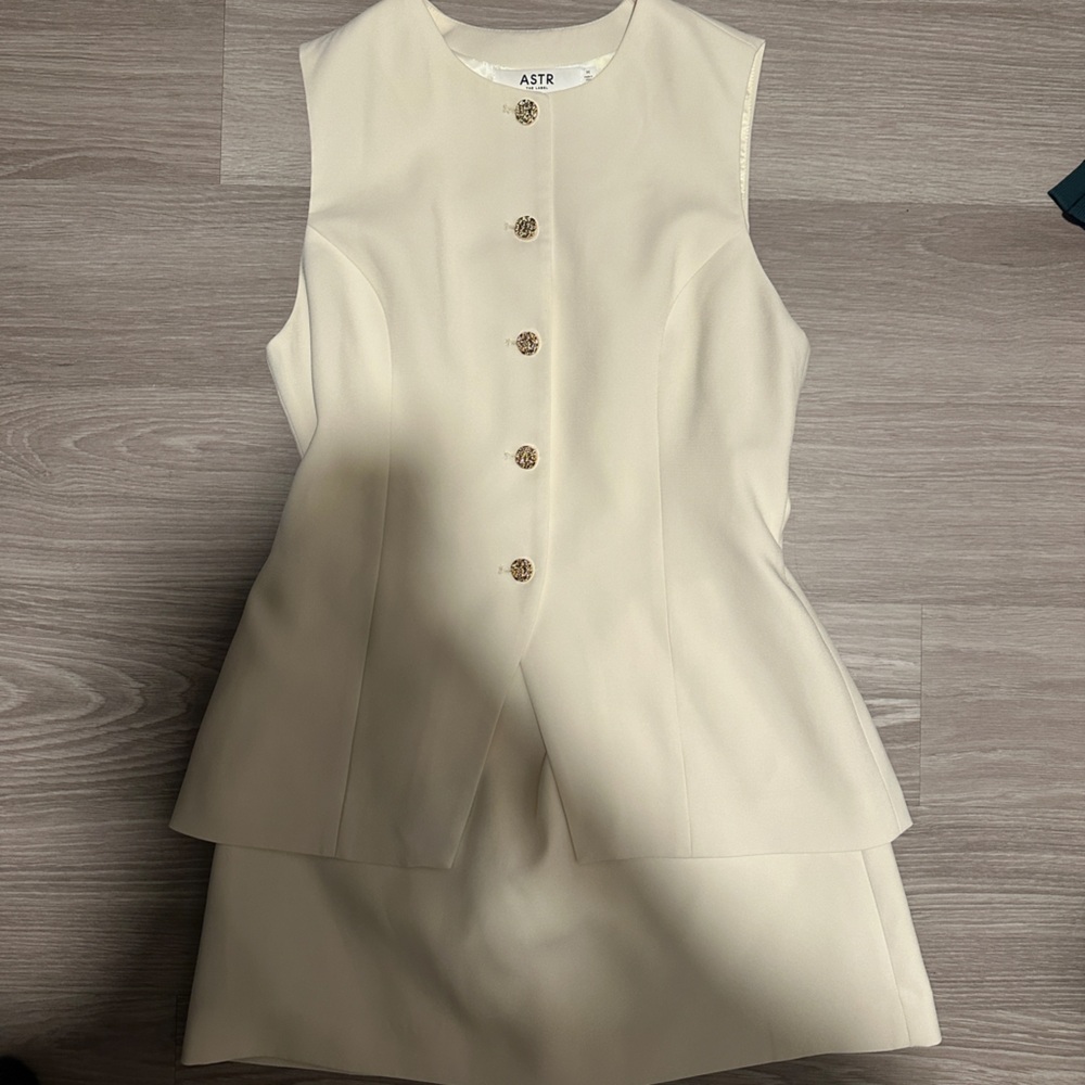 Revolve cream romper dress- size M
